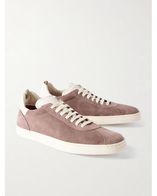 Officine Creative Purple Karma Leather-trimmed Suede Sneakers for men