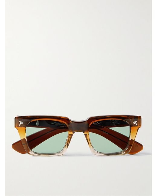 Jacques Marie Mage Brown Quentin Square-frame Acetate And Gold-tone Sunglasses for men