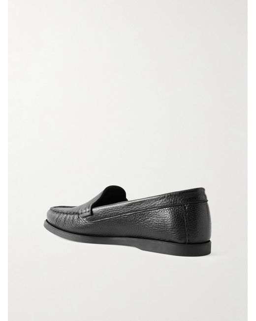Saman Amel Black City Full-Grain Leather Loafers for men