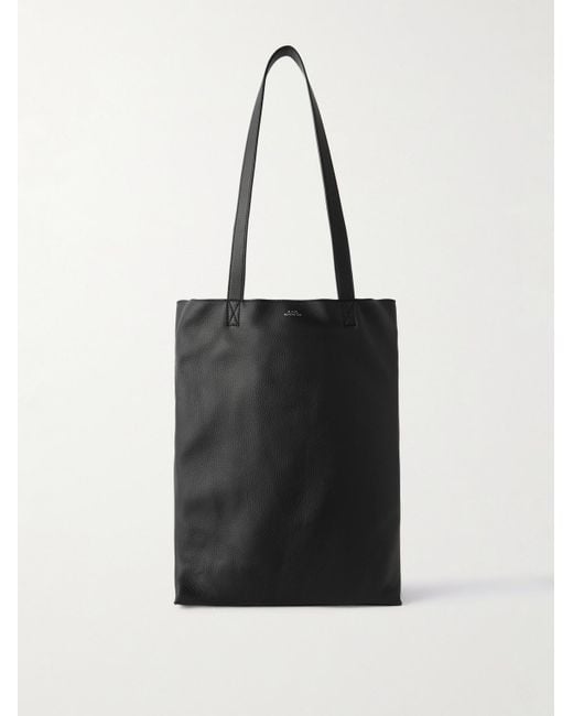 A.P.C. Maiko Tote aus vollnarbigem Leder in Black für Herren
