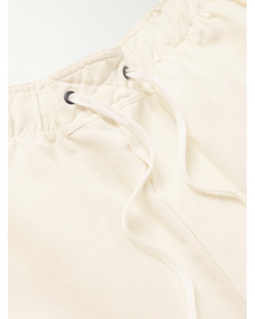 Studio Nicholson Natural Starboard Wide-Leg Linen And Wool-Blend Drawstring Shorts for men