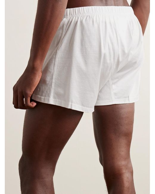 Zegna White Filoscozia® Cotton-jersey Boxer Shorts for men