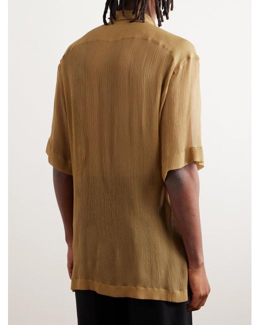 Dries Van Noten Natural Embroidered Silk-crepon Shirt for men