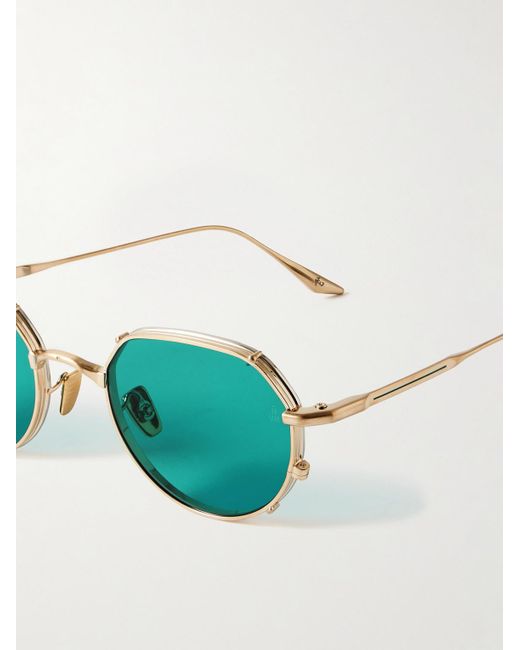 Jacques Marie Mage Green Hartana Round-frame Gold-tone Beta Titanium Sunglasses for men