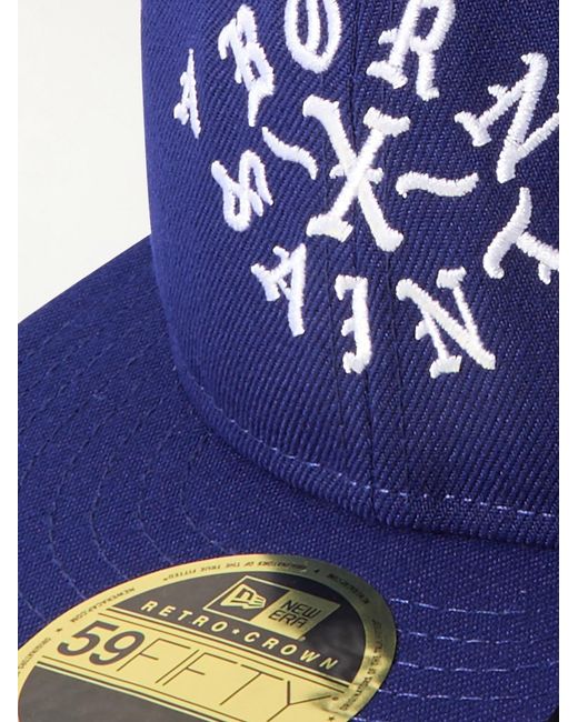 SAINT Mxxxxxx Blue Born X Raised New Era Embroidered Canvas Trucker Cap