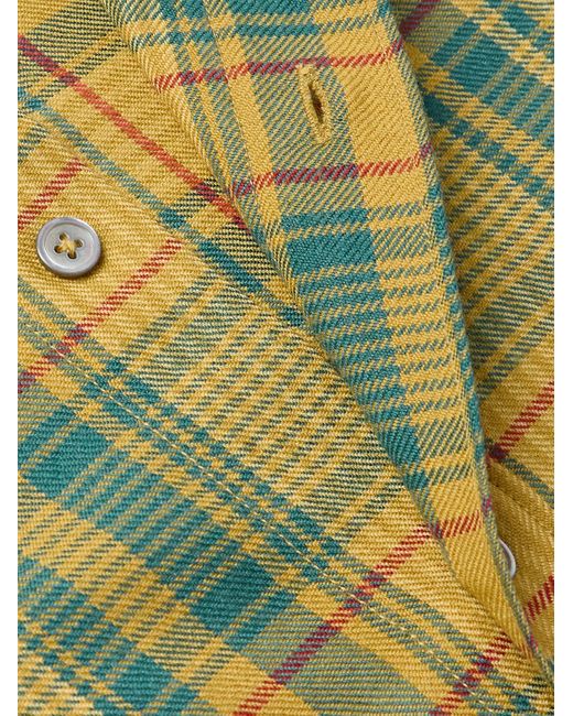 The Elder Statesman Green Pashmina Checked Wool And Cashmere-Blend Shirt for men