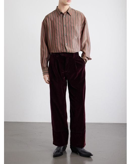 Enfants Riches Deprimes Brown Henri's Everyday Striped Cupro Shirt for men