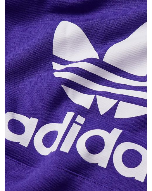 Adidas Originals Purple Logo-print Cotton-jersey Hoodie for men