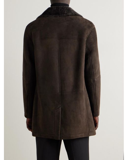 Zegna Brown Shearling Coat for men