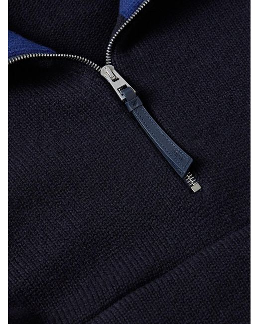 Loewe Blue Wool Half-Zip Sweater for men