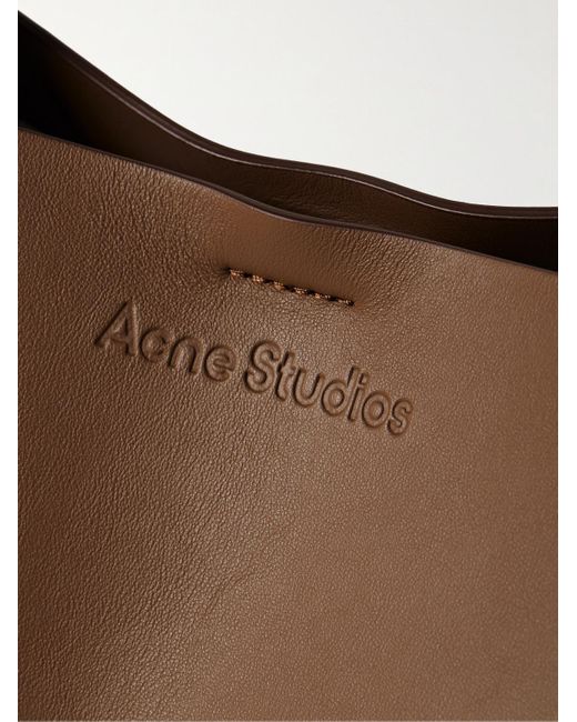 Acne Brown Musubi Mini Knotted Leather Messenger Bag for men
