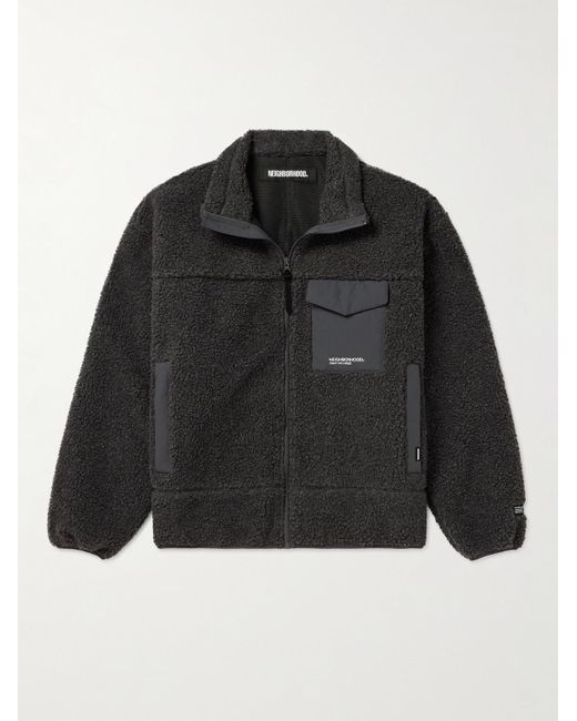 Neighborhood Black Boa Shell-trimmed Fleece Jacket for men