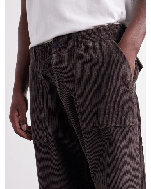 FRIZMWORKS Brown Straight-Leg Cotton-Corduroy Trousers for men