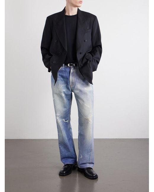 Our Legacy Black Double-Breasted Unstructured Wool Blazer for men