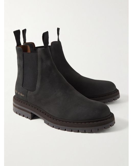 Common Projects Black Nubuck Chelsea Boots for men