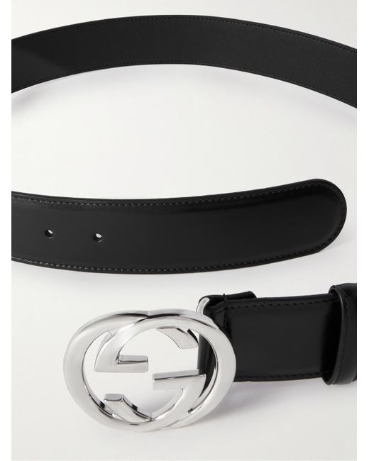 Gucci Black 4cm Leather Belt for men