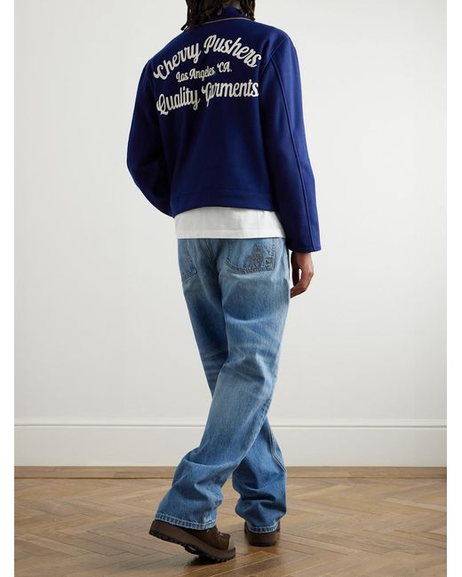 CHERRY LA Blue Jersey Zip-Up Jacket for men
