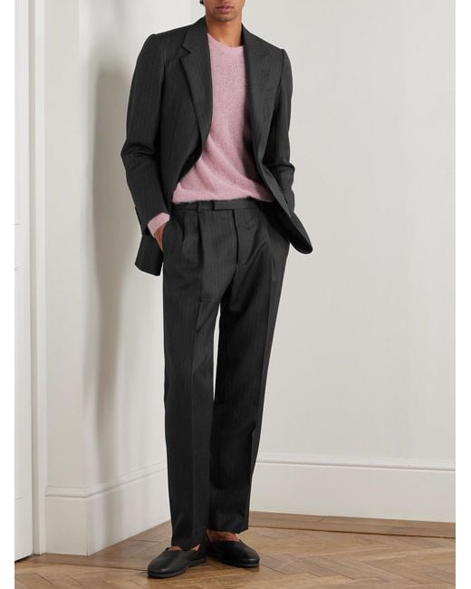 Auralee Pink Oversized Ribbed Alpaca-Blend Sweater for men