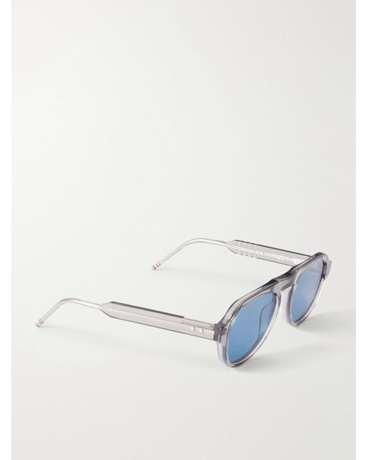 Thom Browne Blue Round-Frame Acetate Sunglasses for men