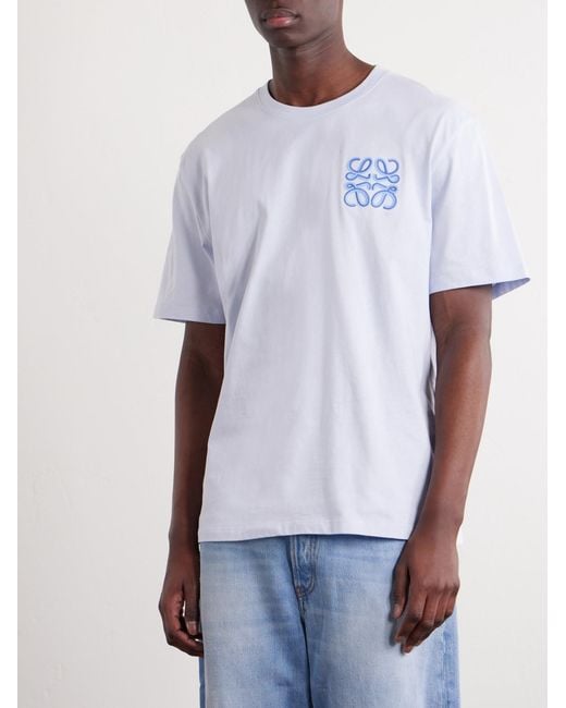 Loewe White Paula's Ibiza Logo-embroidered Cotton T-shirt for men