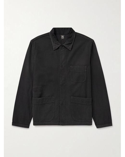 RRL Black Mickey Distressed Cotton Jacket for men