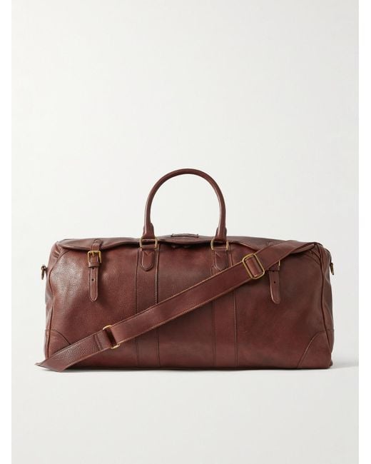 Polo Ralph Lauren Brown Distressed Full-grain Leather Duffle Bag for men
