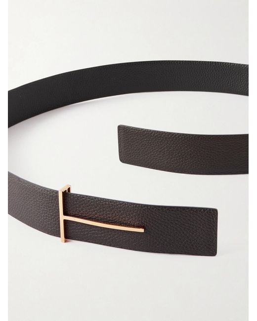 Tom Ford Black 3.8Cm Full-Grain Leather Belt for men