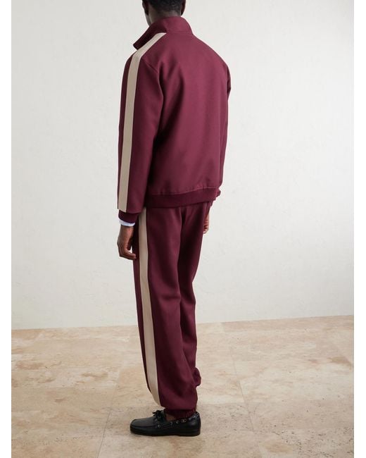 Valentino Garavani Purple Vgold Striped Drill Zip-Up Sweater for men