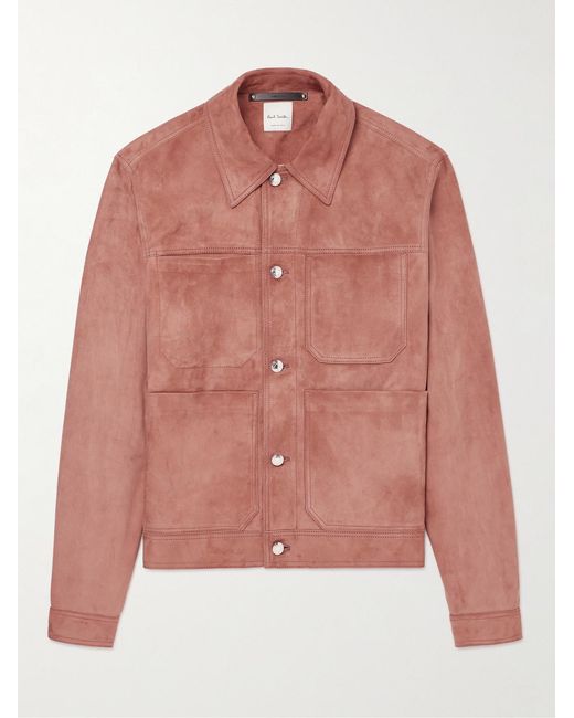 Paul Smith Pink Slim-Fit Suede Jacket for men