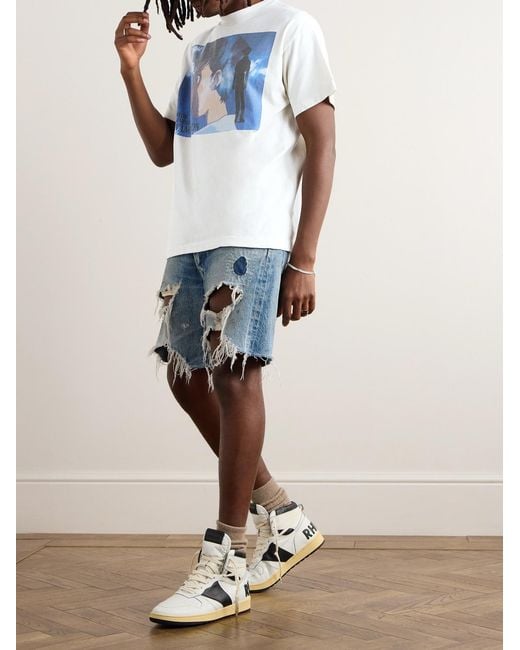 SAINT Mxxxxxx White Evangelion Printed Cotton-Jersey T-Shirt for men