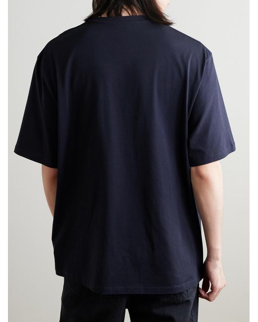 Loewe Blue Logo-Embroidered Cotton-Jersey T-Shirt for men
