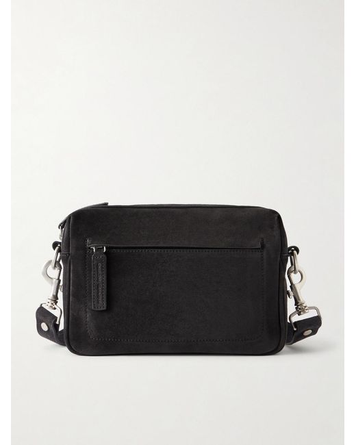 Officine Creative Black Quentin 25 Suede Messenger Bag for men
