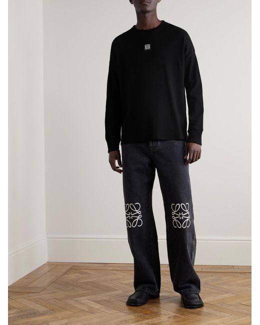 Loewe Black Long Sleeve Anagram T-Shirt for men