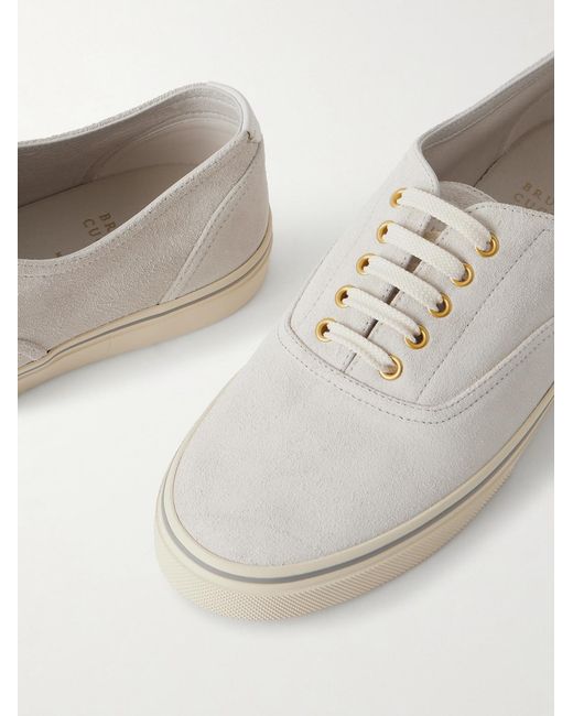 Brunello Cucinelli White Suede Sneakers for men