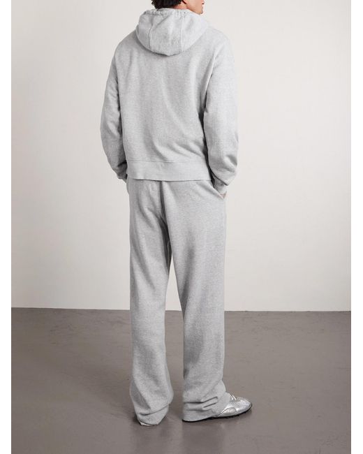 The Elder Statesman Gray Daily Logo-Embroidered Cotton And Cashmere-Blend Hoodie for men