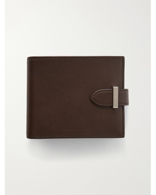 Dunhill Brown Alfred 4Cc&Cp Patina-Leather Billfold Wallet for men