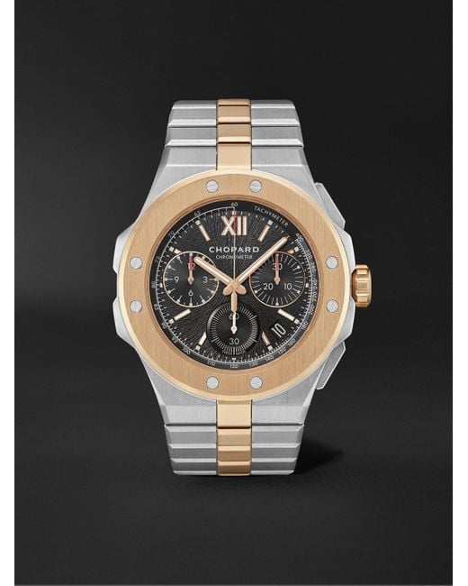 Chopard Black Alpine Eagle Xl Chrono Automatic Lucent Steel And 18-karat Rose Gold Watch, Ref. 298609-6001 for men