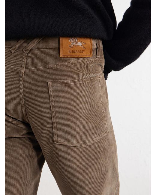 Burberry Natural Danny Straight-Leg Cotton-Corduroy Trousers for men