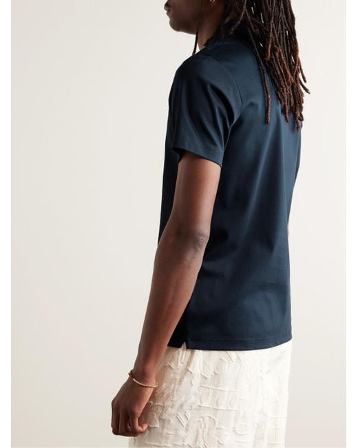 NN07 Blue Paul 3525 Slim-fit Organic Cotton Polo Shirt for men