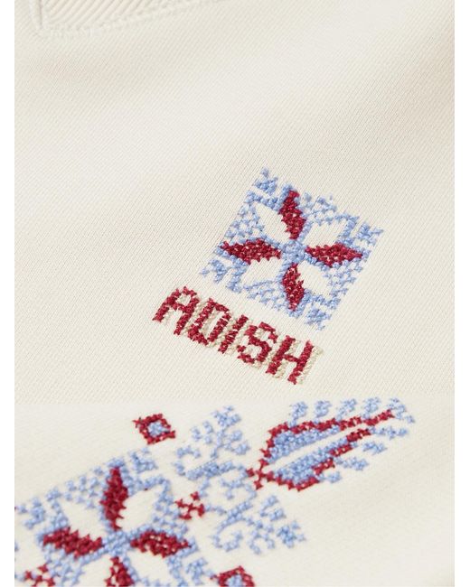 Adish Natural Logo-Embroidered Cotton-Jersey Sweatshirt for men