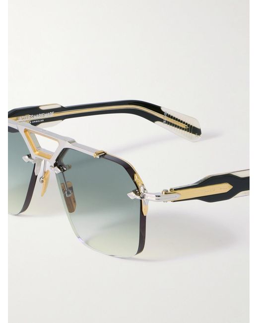 Jacques Marie Mage Black Silverton Aviator-style Acetate And Gold-tone Sunglasses for men
