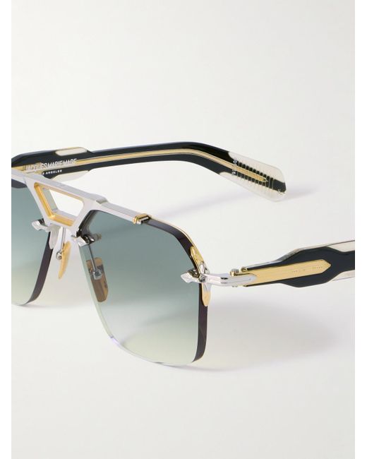 Jacques Marie Mage Black Silverton Aviator-style Acetate And Gold-tone Sunglasses for men