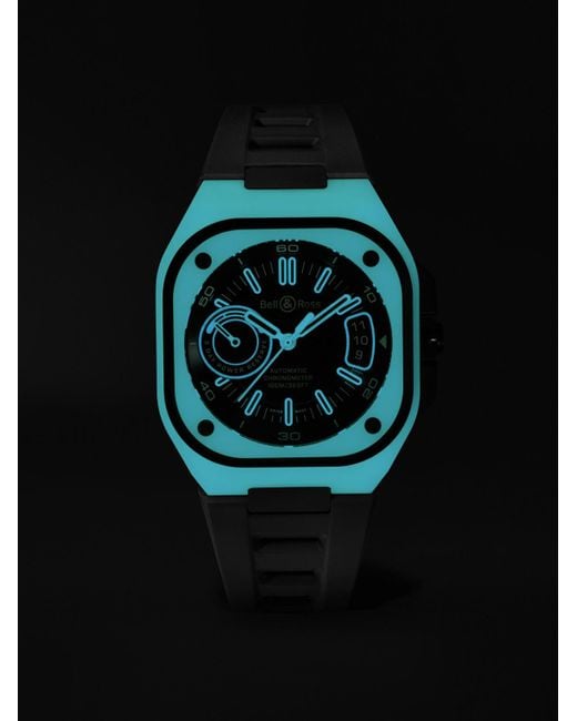 Bell & Ross Black Br-X5 Lum Automatic 41Mm Titanium And Rubber Watch, Ref. No. Brx5R-Blum-Tc/Srb for men