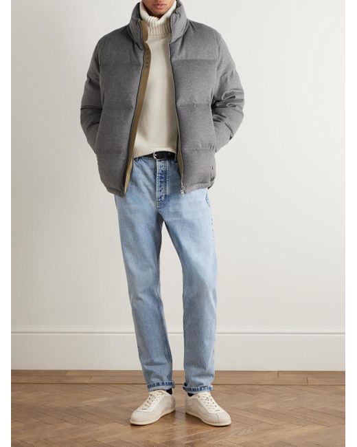 Sease Gray Tribeca Quilted Wish Virgin Wool And Cashmere-Blend Down Jacket for men
