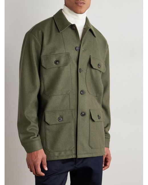 Ghiaia Green Wool-Flannel Jacket for men