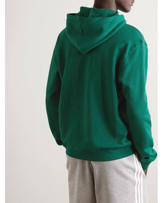 Felpa in jersey di cotone con cappuccio e logo di Adidas Originals in Green da Uomo