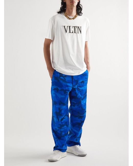 Valentino Garavani White Logo-Appliquéd Cotton-Jersey T-Shirt for men
