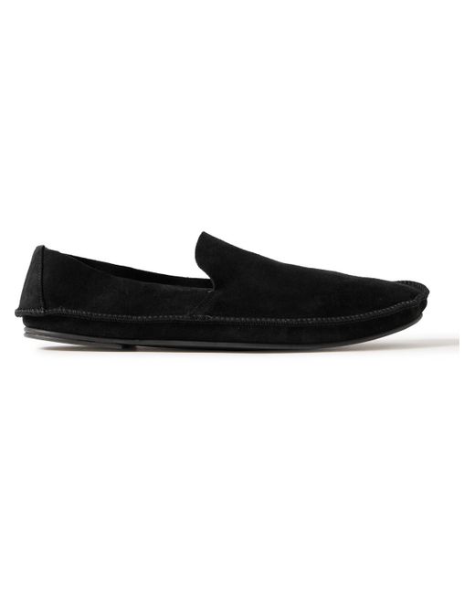 The Row Black Tyler Suede Loafers for men