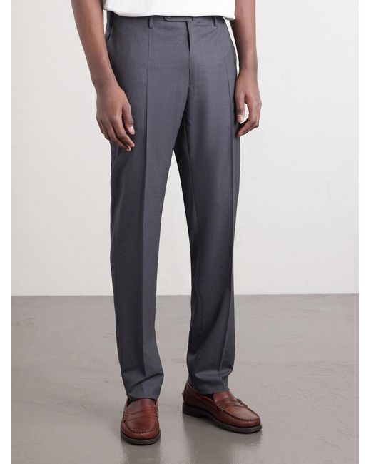 Slowear Gray Slim-Leg Wool Trousers for men