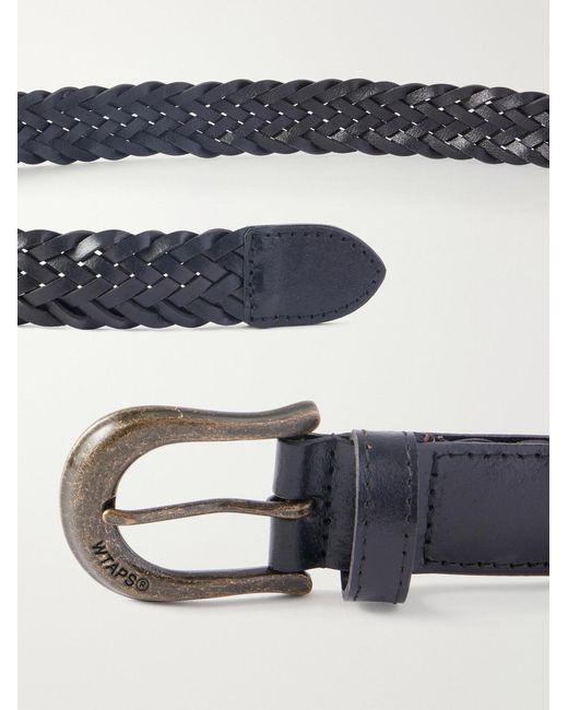 (w)taps Blue 3Cm Braided Leather Belt for men